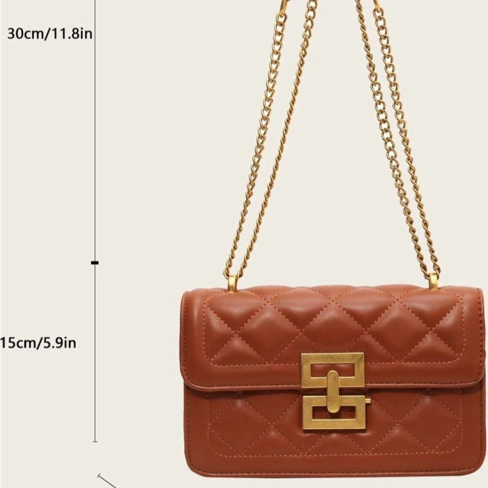Elegant Tan Quilted Shoulder Bag